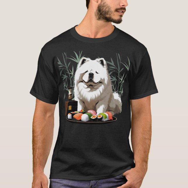 SUSHI ANYONE  Cream Chow T-Shirt (Devant)
