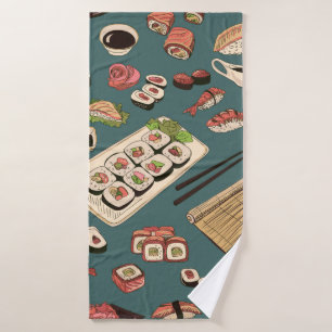 Sushi coloré et rouleaux sans couture motif, excel