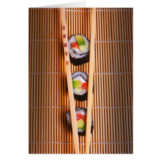 Sushi et baguettes en bois (Devant)