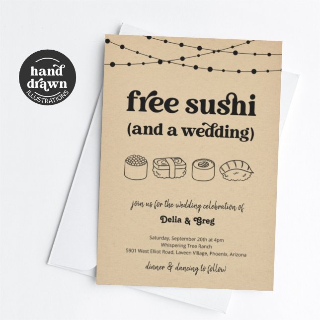 Sushi Faire-part de mariage amusant gratuit (Créateur téléchargé)