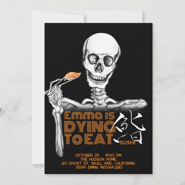 SUSHI Halloween cartes d'invitation (Devant)