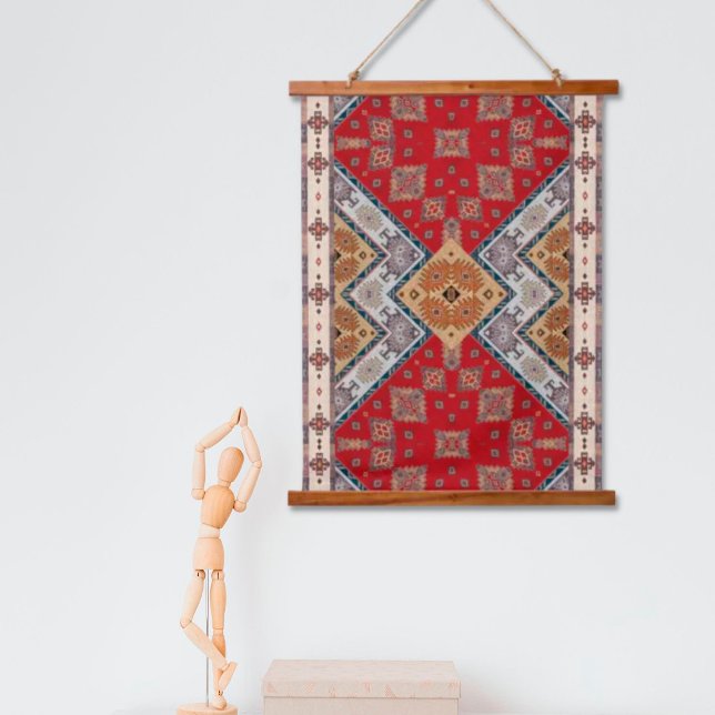 Suspendue Beige Rouge Turc Kilim Tapis Oriental Tapisserie (Créateur téléchargé)