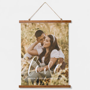 Suspendue Élégant Amour Couple Mariage Photo Tapisserie mura