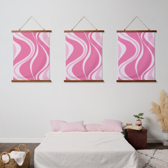 Suspendue Ensemble de tapisserie triple paroi Pink Waves (Chambre à coucher)