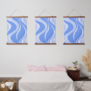 Suspendue Ensemble de tapisserie triple paroi Vagues Bleues
