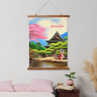 Jardin japonais Paysage suspendu tapisserie