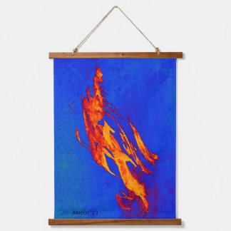 Suspendue Octobre Vent Coloré Tapisserie bleu profond et or