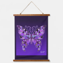 Papillon pourpre 31 tapisserie pendante