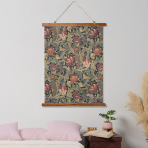 Suspendue Riche brocart de tapisserie florale antique victor