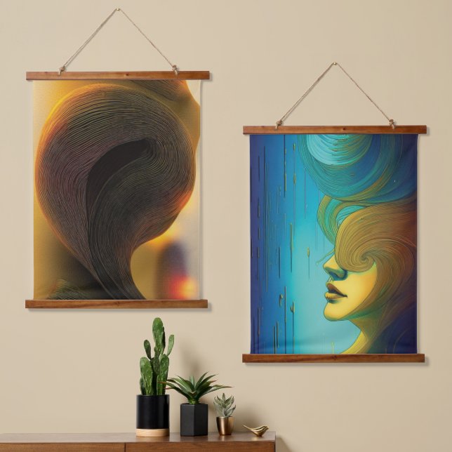 Suspendue Tapisserie Abstraite sans âme (Asymétrique)