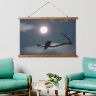 Suspendue Tapisserie - Colibri en clair de lune
