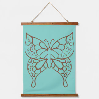 Suspendue Tapisserie d'art papillon turquoise