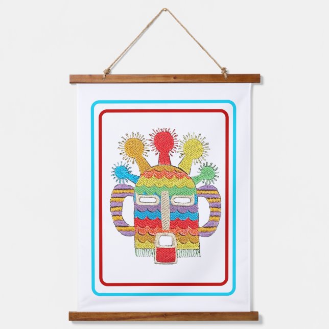 Suspendue Tapisserie de Masque Diablo Huma - Arrière - plan  (Recto)