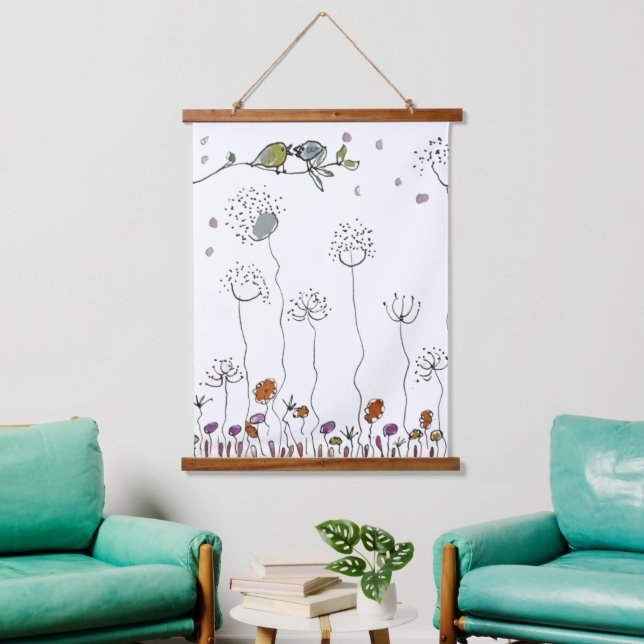 Suspendue Tapisserie - Deux Petits Oiseaux (Salon)