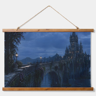 Suspendue Tapisserie du pont du château au clair de lune