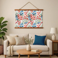 Tapisserie en bois à l'aquarelle Fleur sauvage Pop
