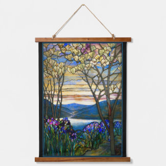 Suspendue Tapisserie en verre feutré Magnolia et Iris Tiffan