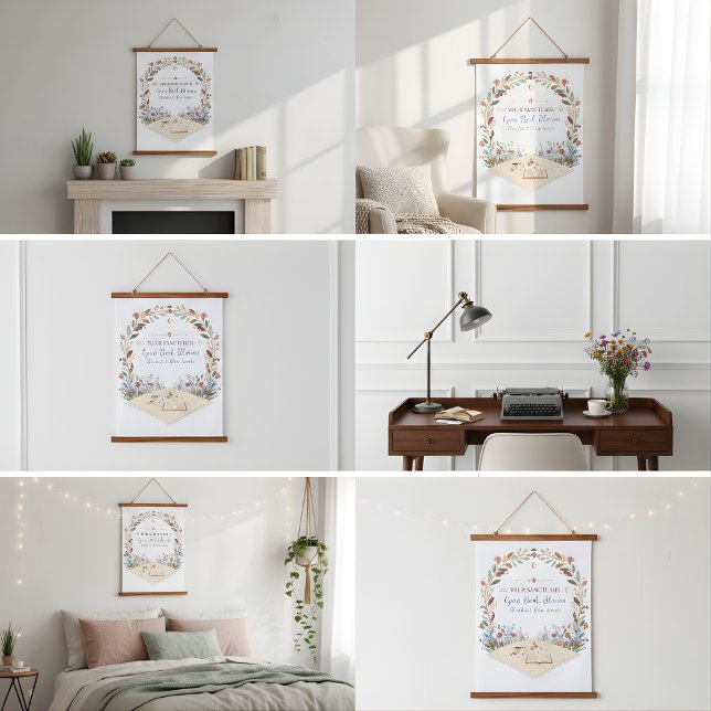 Suspendue Tapisserie Fleurs de Prairie Pastel (Pastel Meadow Flowers Tapestry)