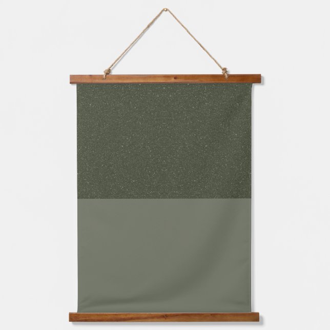 Suspendue Tapisserie verte de mousse fractionnée avec dessus (Recto)