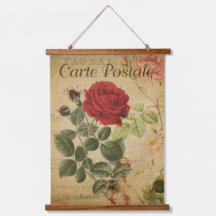 Tapisserie vintage - Rose rouge française