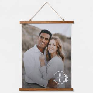 Suspendue Tendance Wreath Couple Initiales Photo Tapisserie 