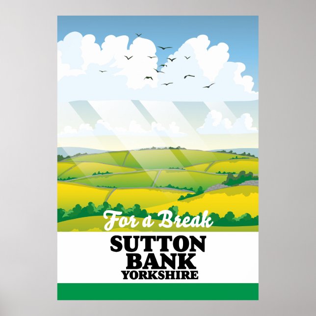 Sutton Bank yorkshire affiche voyage (Devant)