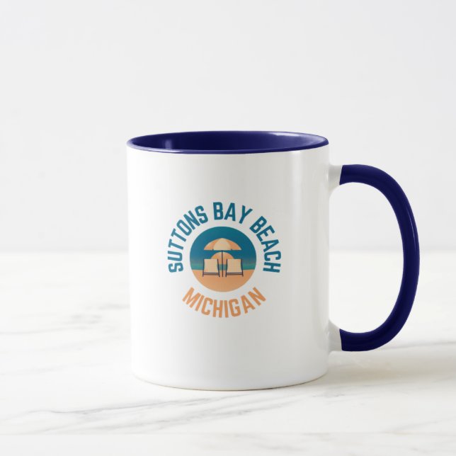 Suttons Bay Beach Michigan Hometown Coffee Mug (Droite)
