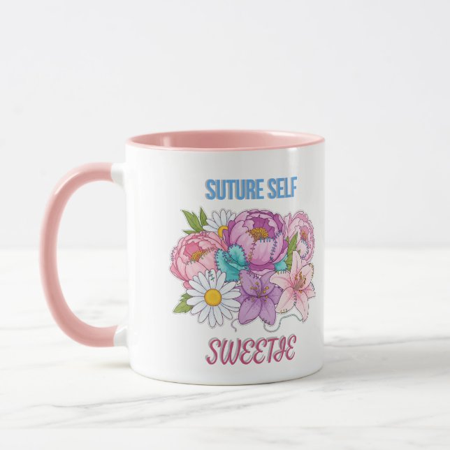 “Suture-Toi, Chérie” Tasse Drôle pour Infirmière - (Gauche)