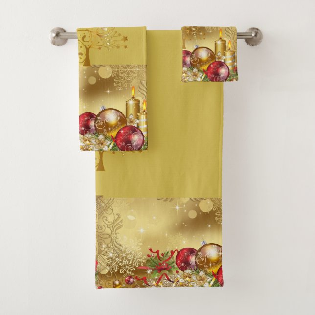 SUZANNE ELIZABETH COLLECTION NOËL SERVIETTE DE BAI (En situation)