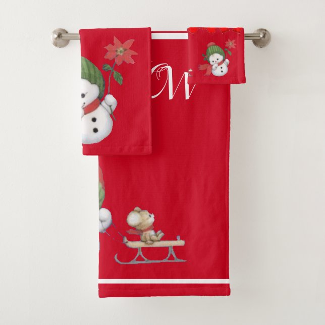 SUZANNE ELIZABETH COLLECTION NOËL SERVIETTE DE BAI (En situation)