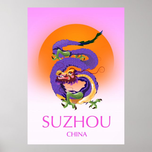 Suzhou China Dragon travel poster (Devant)