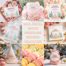 Cute Pastel Winter Onederland Birthday Collection