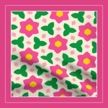 BABY - Cute Pink and Green Geometric Flower Floral