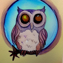 Seeing Stone Owl Oil Painting