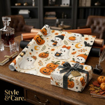Cute Ghost & Pumpkin Halloween Pattern Collection