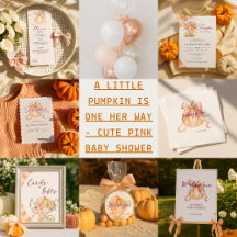 A Little Pumpkin Is On Her Way Pink Baby shower