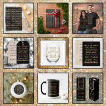 Multi-Language Golden Glitter Christmas Greetings 