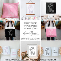 Ballet Shoes Typography Word Cloud