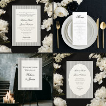 Formal Elegant Black Stripes Wedding Collection