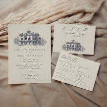 Italian Villa Drawing Destination Wedding Suite