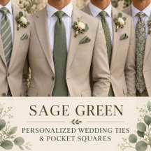 Sage Green Wedding Ties & Pocket Squares
