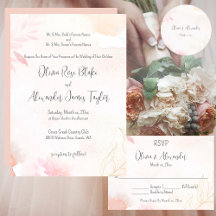Soft Watercolor Blush Floral Wedding Collection