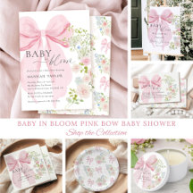 Baby in Bloom Pink Bow Baby Shower
