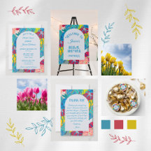 Blue Floral Art Deco 1920s Vintage Bridal Shower