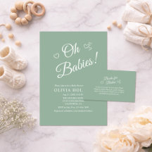 Oh Babies – Sage Green Twin Baby Shower Collection