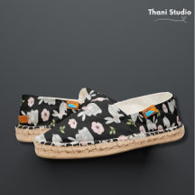 Modern Vintage Cute Easter Bunny & Egg Espadrilles