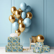 Elegant Blue Watercolor Floral - Birthday Suite