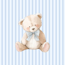 Blue Striped Teddy Bear First Birthday Party