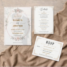 Elegant Gold Vintage Filigree Wedding Suite
