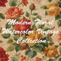Modern Floral Watercolor Vintage Collection